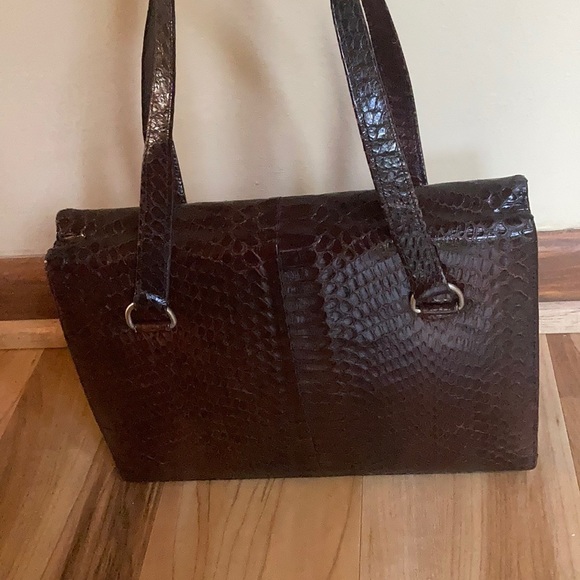 Vintage Real Cobra Skin Kelly style bag - Picture 2 of 12
